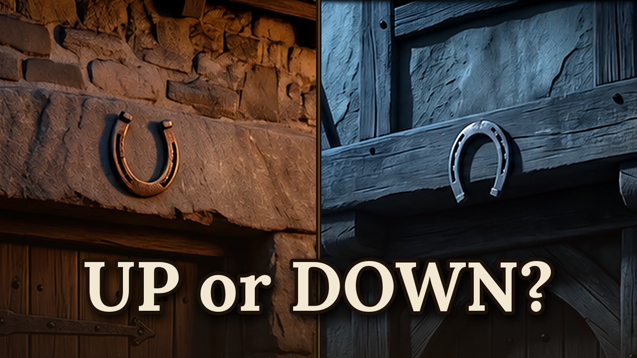 Two Medieval Doorways With Horseshoes Pointing Up and Down